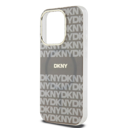 DKNY PC/TPU Repeat Pattern Tonal Stripe Magsafe Zadní Kryt pro iPhone 13 Pro Beige, DKHMP13LHRHSEE