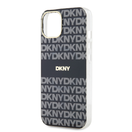 DKNY PC/TPU Repeat Pattern Tonal Stripe Magsafe Zadní Kryt pro iPhone 14 Black, DKHMP14SHRHSEK