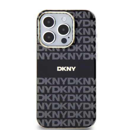 DKNY PC/TPU Repeat Pattern Tonal Stripe Magsafe Zadní Kryt pro iPhone 14 Pro Black, DKHMP14LHRHSEK