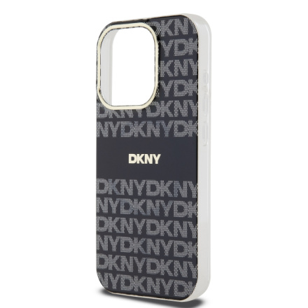 DKNY PC/TPU Repeat Pattern Tonal Stripe Magsafe Zadní Kryt pro iPhone 14 Pro Black, DKHMP14LHRHSEK