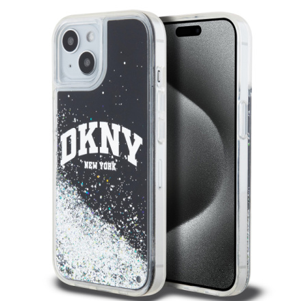DKNY Liquid Glitter Arch Logo Zadní Kryt pro iPhone 11 Black, DKHCN61LBNAEK