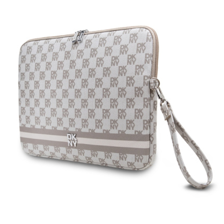 DKNY PU Leather Checkered Pattern and Stripe Obal na Notebook 13/14" Beige, DKCS14PVSHLE