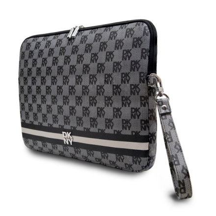 DKNY PU Leather Checkered Pattern and Stripe Obal na Notebook 13/14" Black, DKCS14PVSHLK