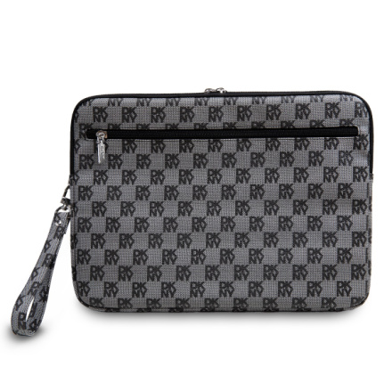 DKNY PU Leather Checkered Pattern and Stripe Obal na Notebook 13/14" Black, DKCS14PVSHLK