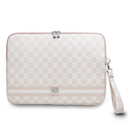 DKNY PU Leather Checkered Pattern and Stripe Obal na Notebook 13/14" Pink, DKCS14PVSHLP