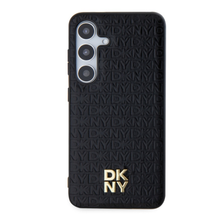 DKNY PU Leather Repeat Pattern Stack Logo Magsafe Zadní Kryt pro Samsung Galaxy S24 Black, DKHMS24SPSHRPSK