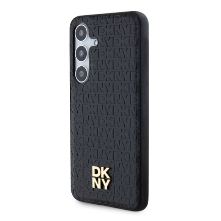 DKNY PU Leather Repeat Pattern Stack Logo Magsafe Zadní Kryt pro Samsung Galaxy S24 Black, DKHMS24SPSHRPSK