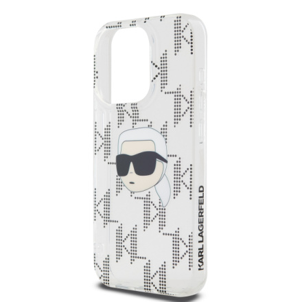 Karl Lagerfeld IML Electroplated Karl Head Zadní Kryt pro iPhone 15 Pro Max Transparent, KLHCP15XHKLPKHT