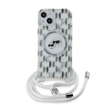 Karl Lagerfeld IML Monogram Crossbody K&CH Heads MagSafe Zadní Kryt pro iPhone 14 Transparent, KLHMP14SHCKCKLCT