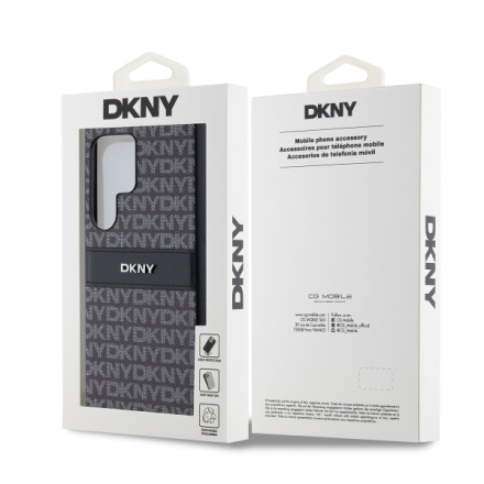 DKNY PC/TPU Repeat Pattern Tonal Stripe Zadní Kryt pro Samsung S24 Ultra Black, DKHCS24LPRTHSLK