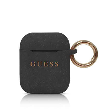 Guess Silikonové Pouzdro pro Airpods 1/2 Black, GUACCSILGLBK