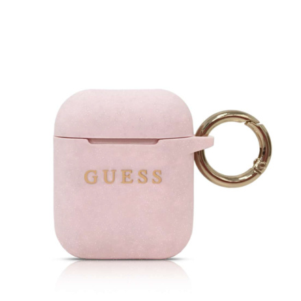 Guess Silikonové Pouzdro pro Airpods 1/2 Pink, GUACCSILGLLP