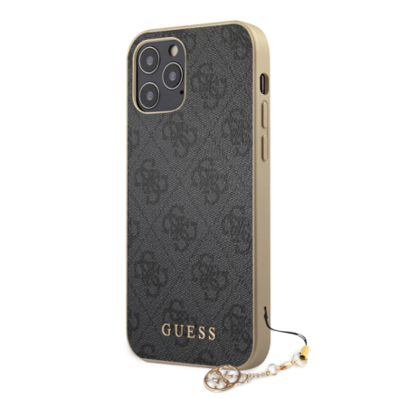 Guess 4G Charm Zadní Kryt pro iPhone 12/12 Pro 6.1 Grey, GUHCP12MGF4GGR