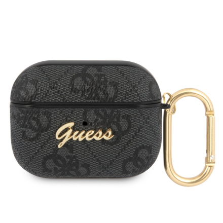 Guess 4G Script PC/PU Pouzdro pro AirPods Pro Black, GUAP4GSMK