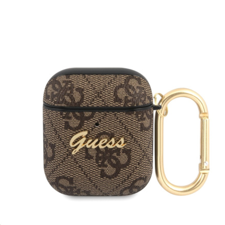 Guess 4G Script PC/PU Pouzdro pro Airpods 1/2 Brown, GUA24GSMW