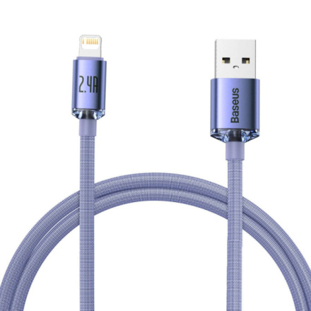 Baseus  Crystal Shine Series Datový Kabel USB - Lightning 20W 1,2m Purple, CAJY000005