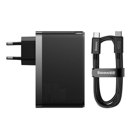 Baseus  GaN5 Pro Fast Nabíječka USB + 2xUSB-C 140W Black, CCGP100201