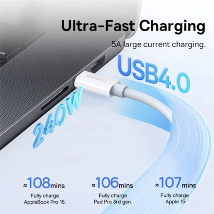 Baseus Superior Series 2 Fast Charging Datový Kabel USB-C - USB-C 240W 1m Moon White, P10365200211-02