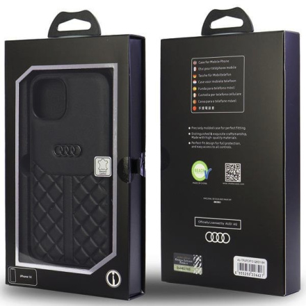 Audi Genuine Leather Zadní Kryt pro iPhone 12/12 Pro Black, AU-TPUPCIP12P-Q8/D1-BK