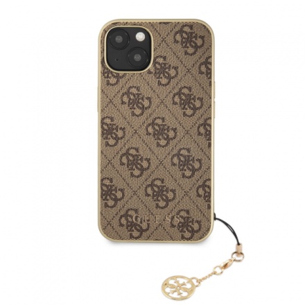 Guess 4G Charm Zadní Kryt pro iPhone 13 Brown, GUHCP13MGF4GBR