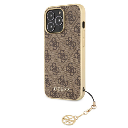 Guess 4G Charms Zadní Kryt pro iPhone 13 Pro Max Brown, GUHCP13XGF4GBR