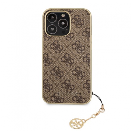 Guess 4G Charm Zadní Kryt pro iPhone 13 Pro Max Brown, GUHCP13XGF4GBR