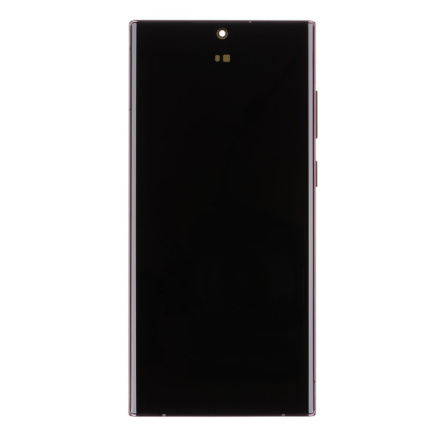 LCD display + Dotyk + Přední kryt Samsung S908B Galaxy S22 Ultra Burgundy (Service Pack) , GH82-27489B