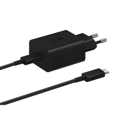 EP-T1510EBE + EP-DA705BBE Samsung 15W Cestovní nabíječka + USB-C/USB-C Datový Kabel Black (OOB Bulk), 57983112646