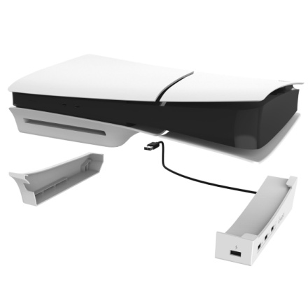 iPega P5S008 Horizontální Stojan s USB HUB pro PS5 Slim White, PG-P5S008