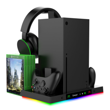 iPega XBX023S Multifunkční Nabíjecí RGB Stojan s Chlazením pro Xbox Series X, PG-XBX023S