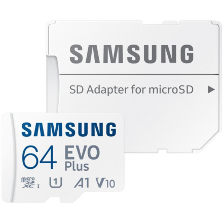 microSDXC 64GB EVO Plus Samsung Class 10 vč. Adapteru, MB-MC64KA/EU