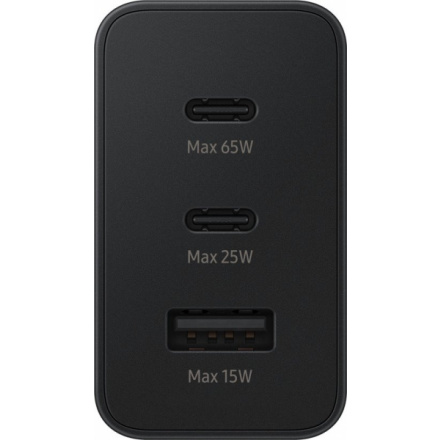 EP-T6530NBE Samsung Trio (2xUSB-C,1xUSB-A) 65W Cestovní nabíječka Black, EP-T6530NBEGEU