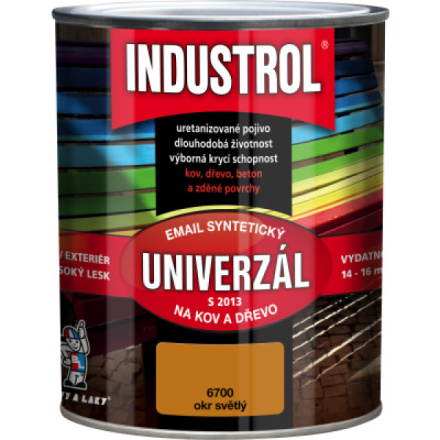 Industrol S2013 univerzál lesk vrchní barva na kov a dřevo, 6700 světle okrová, 750 ml