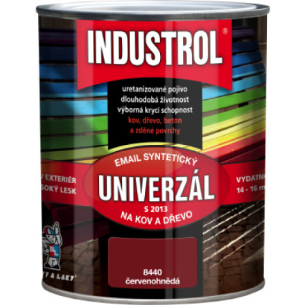 Industrol S2013 univerzál lesk vrchní barva na kov a dřevo, 8440 červenohnědá, 750 ml