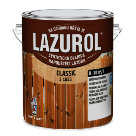 Lazurol Classic S1023 tenkovrstvá lazura na dřevo s obsahem olejů, 0051 zeleň jedle, 2,5 l