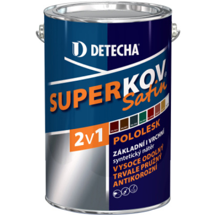 Detecha Superkov Satin 2v1 základní i vrchní barva na kov, pololesk, Ral 8011 hnědý ořech, 5 kg