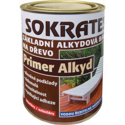 Sokrates Primer alkyd základní barva na dřevo a savé podklady, 0100 bílá, 800 g