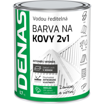 DENAS BARVA NA KOVY 2v1 antikorozní rychleschnoucí barva, 0840 červenohnědá, 700 g