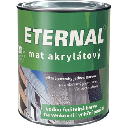 Eternal mat akrylátový univerzální barva na dřevo kov beton, 09 tmavě hnědá, 700 g