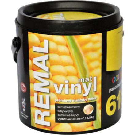 REMAL Vinyl Color mat omyvatelná barva na zeď, 610 pastelově žlutá, 3,2 kg