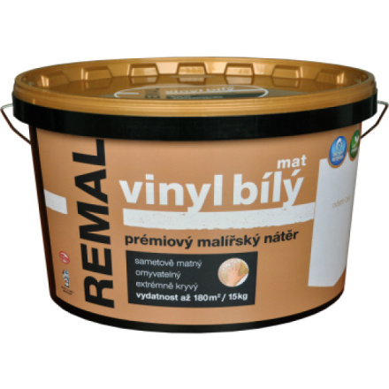 REMAL Vinyl bílý mat omyvatelná barva na zeď 15 kg