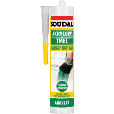 Soudal akrylový těsnící tmel, přetíratelný, šedá, 300 ml