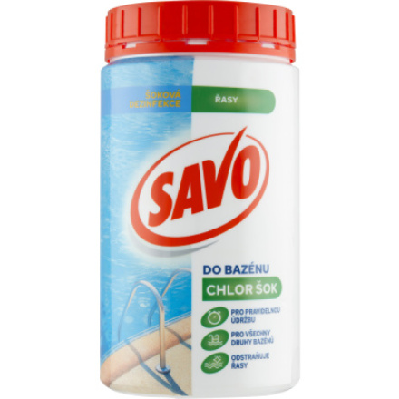 Savo Chlor Šok dezinfekce proti řasám do bazénu, 0,85 kg