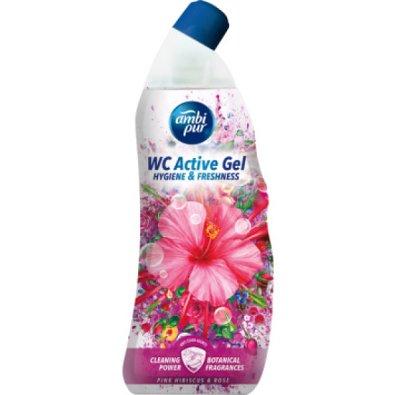 Ambi Pur WC Active Gel Růžový ibišek & růže WC čistič, 750 ml