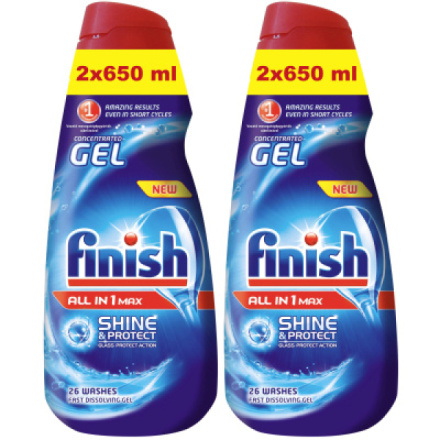 Finish Shine & Protect All in One, gel do myčky, 2 × 650 ml