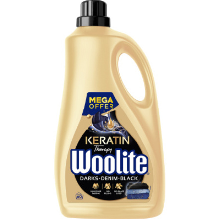 Woolite Keratin Therapy Darks Denim Black prací gel, 3,6 l, 60 dávek