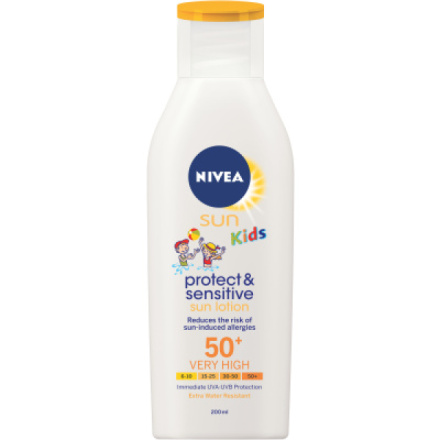 Nivea Sun Kids OF 50+ Protect & Sensitive dětské mléko na opalování, 200 ml