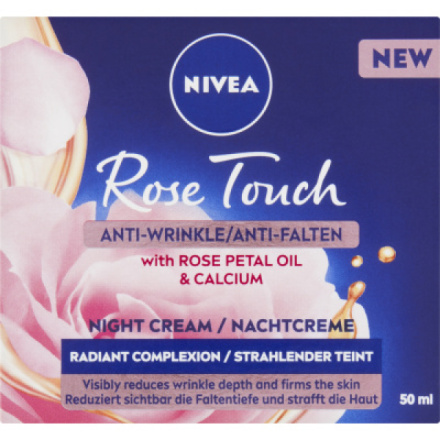 Nivea Rose Touch noční krém proti vráskám, 50 ml