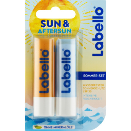 Labello Sun Protect + Hydro Care sada balzámů na rty, 2× 4,8 g