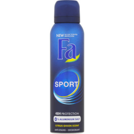 Fa Men Sport, deodorant pro muže deospray, bez hliníkové soli, ochrana 48 hodin, 150 ml